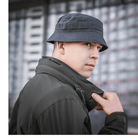 M-Tac Panamahat Gen. II Flex Rip-Stop tummasta rip-stop-materiaalista säädettävällä istuvuudella ja NIJ-sertifioinnilla, galleria-asento 1.