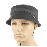 M-Tac Panamahat Gen. II Flex Rip-Stop harmaasta rip-stop-kankaasta, galleria-asento 1, säädettävä naru ja tuuletusreiät.