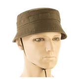 M-Tac Panamahat Gen. II Flex Rip-Stop ruskeasta rip-stop-kankaasta mallinukella, galleria-asento 1, säädettävä nauha ja tuuletusreiät.