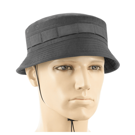 M-Tac Panamahat Gen. II Flex Rip-Stop harmaasta rip-stop-kankaasta, galleria-asento 1, tuuletusreiät ja säädettävä naru.