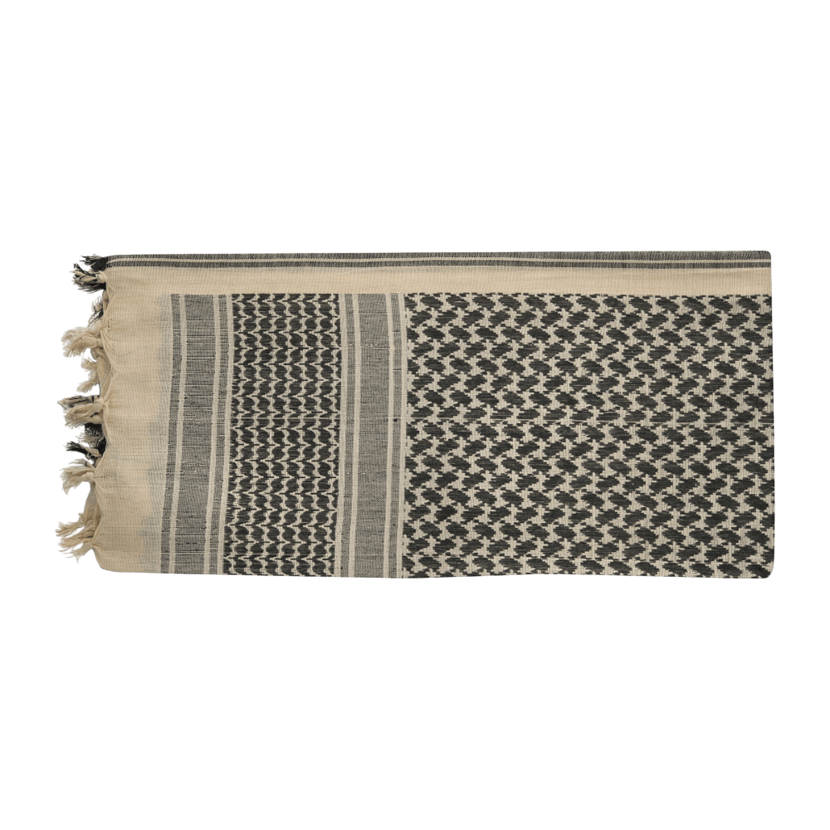 M-Tac Shemagh-huivi klassisella arabialaisella kuosilla, 100% puuvillaa, 110 x 110 cm, suojaa auringolta, hiekalta ja tuulelta, sopii ulkokäyttöön.