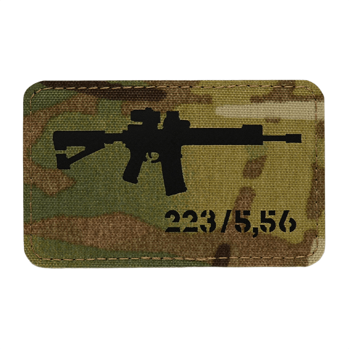M-Tac AR-15 223/5,56 Laser Cut Patch, taktinen moraalimerkki Velcro-kiinnityksellä, Cordura 500D, kestävä sotilas- ja airsoft-käyttöön.