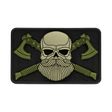 M-Tac Bearded Skull 3D PVC-patch Velcro-kiinnityksellä, taktinen tarra partaisella kallo-kuviolla, kestävä sotilas- ja ulkokäyttöön.