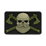 M-Tac Bearded Skull 3D PVC-patch Velcro-kiinnityksellä, taktinen tarra partaisella kallo-kuviolla, kestävä sotilas- ja ulkokäyttöön.