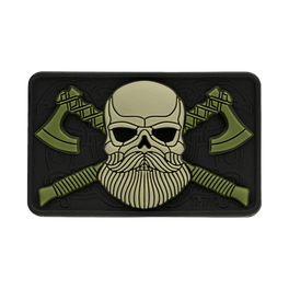 M-Tac Bearded Skull 3D PVC-patch Velcro-kiinnityksellä, taktinen tarra partaisella kallo-kuviolla, kestävä sotilas- ja ulkokäyttöön.