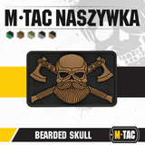 M-Tac Bearded Skull 3D PVC-patch partaisella kallo-kuviolla, Velcro-kiinnitys vaatteisiin tai varusteisiin, kestävä PVC, 80 x 50 mm.