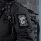 M-Tac Patch Molon Labe 3D PVC takissa Velcro-kiinnityksellä, 300-spartalaisista inspiroitu, realistinen kuminen (PVC) 3D-efekti