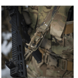 M-Tac Universal Våbenrem, multicam nylon, säädettävä pituus, vahva solki ja karabiinihaka, taktiiseen aseen käsittelyyn, galleria, positio 1