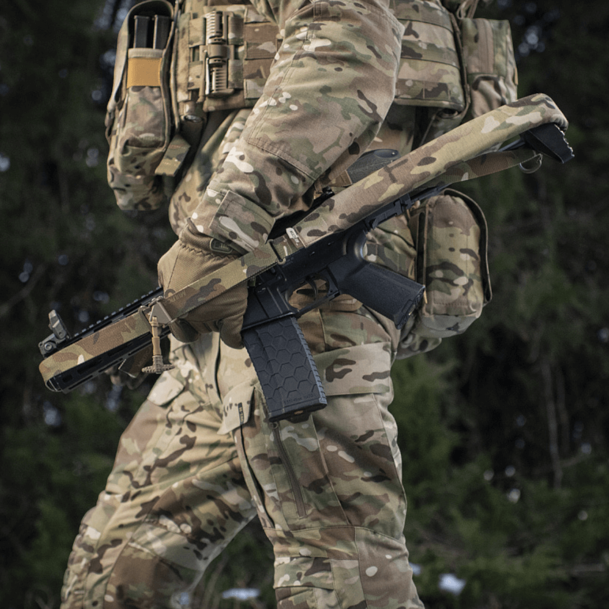 M-Tac Universal Våbenrem, multicam nylon, säädettävä pituus, kestävä rakenne ja vahva karabiinihaka, galleria, positio 1