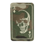 M-Tac Patch Face of War (Broderi) kallokuvio ja ace of spades -kuvio kirjailtuna Cordura 500D-materiaaliin, 8.5 x 5.2 cm.