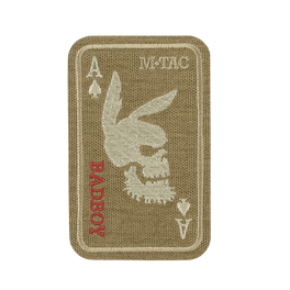 M-Tac Patch Bad Boy (Broderi) ace of spades -motiivilla ja jäniksen kallolla, kirjailtu Cordura 500D:hen, kiinnitys Velcro.