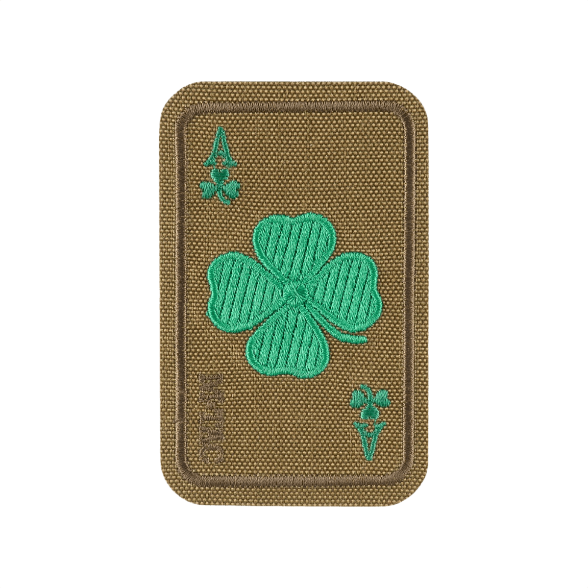 M-Tac Patch Lucky Card (brodeerattu) kirjailtu apilanlehti Cordura 500D:ssä, symboli onnelle ja suojalle. Velcro-kiinnitys.