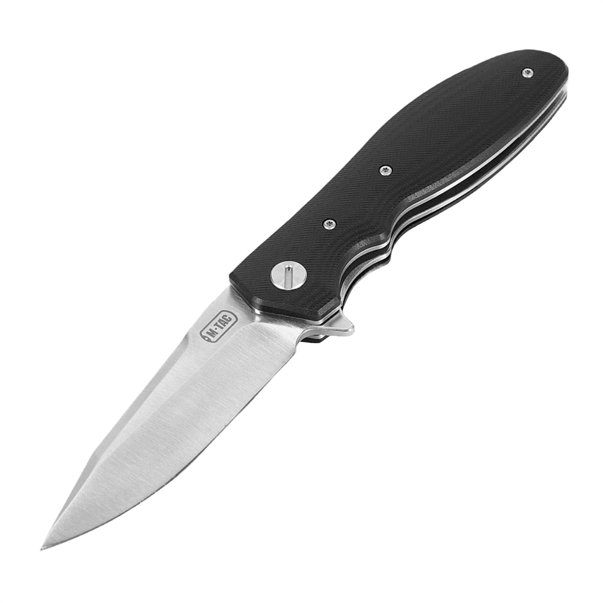 M-Tac Outdoor & Militær taittoveitsi - Type 6, musta G10-komposiittikahva ja kromattu ruostumaton terä, ihanteellinen EDC-käyttöön.