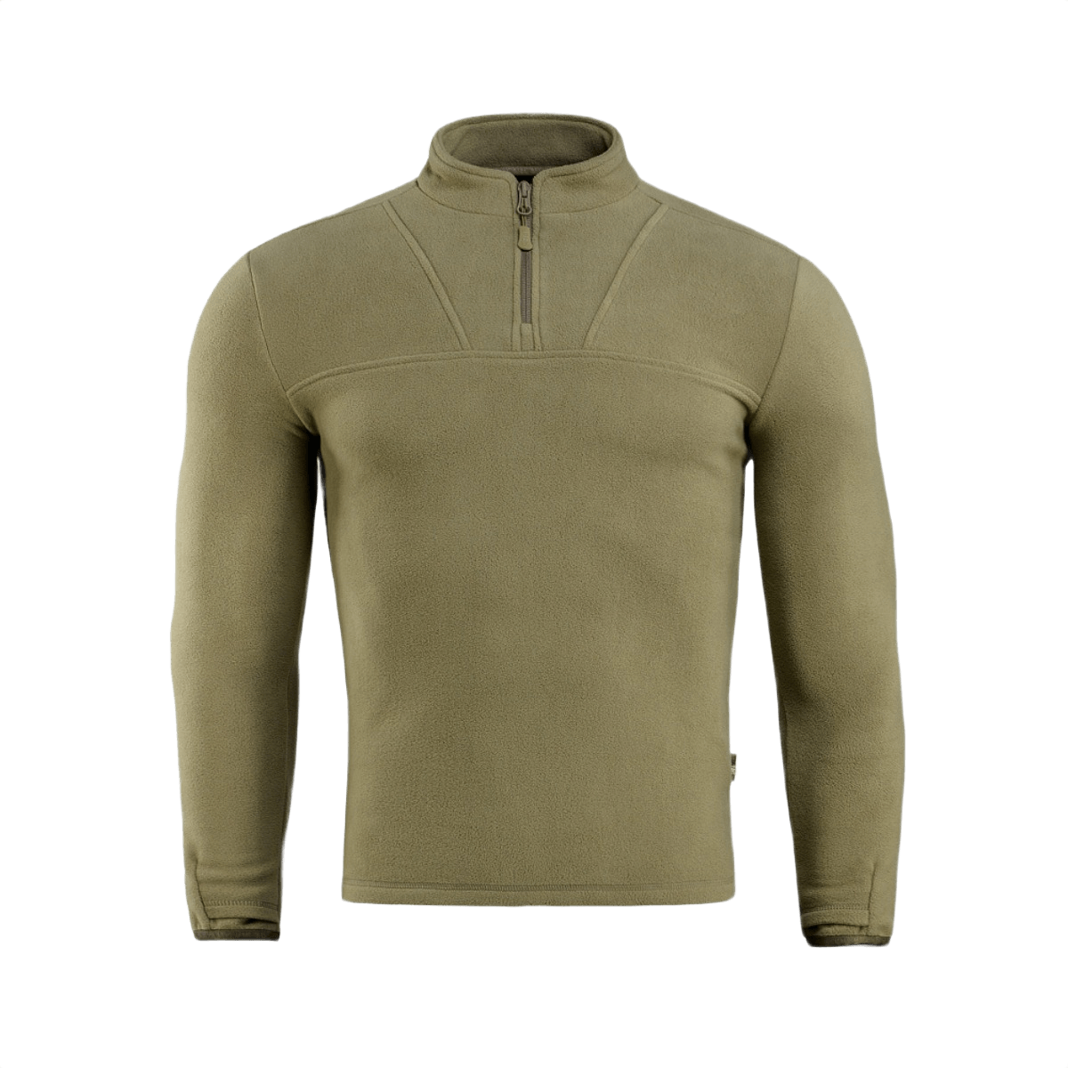 M-Tac Delta Fleece -takki oliivinvihreänä, täydellinen ulkoiluun, mukana peukalonreiät lisämukavuutta varten, valmistettu 190 g/m² fleecestä