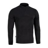 M-Tac Delta Polartec fleece-takki mustana puolivetoketjulla, pehmeä ja hengittävä, sopii kylmiin päiviin, valmistettu 100 % polyesteristä.