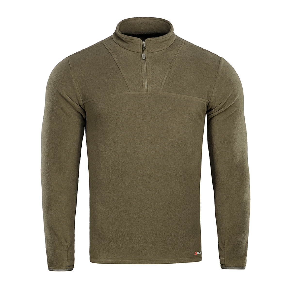 M-Tac Delta Polartec -fleece-takki vihreänä, valmistettu Polartec® Micro Series -fleecestä, puolivetoketjulla.