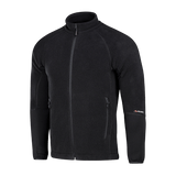 M-Tac Polartec Sport -fleecatakki mustana, valmistettu Polartec® 200 -fleecestä, sopii ulko- tai välikerrokseksi viileään säähän.