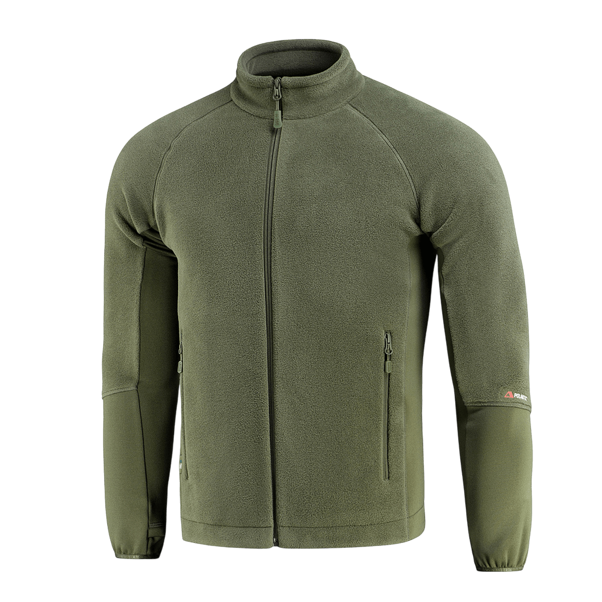 M-Tac Polartec Sport Fleecejakke vihreänä, valmistettu Polartec® 200 Series -fleecestä lämmöneristystä ja mukavuutta varten.