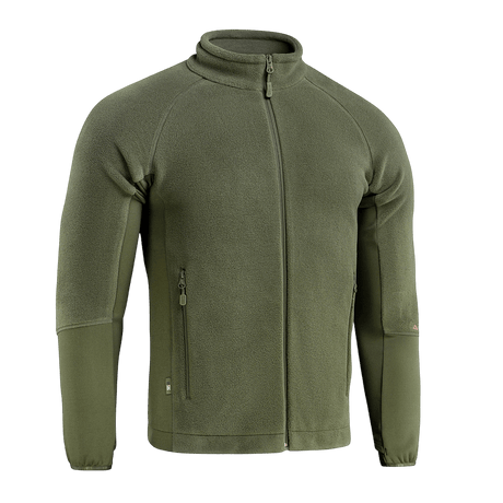 M-Tac Polartec Sport Fleecejakke oliivinvihreänä, ihanteellinen siirtymäkausiin ja kylmään säähän, lämmöneristys ja hengittävyys.