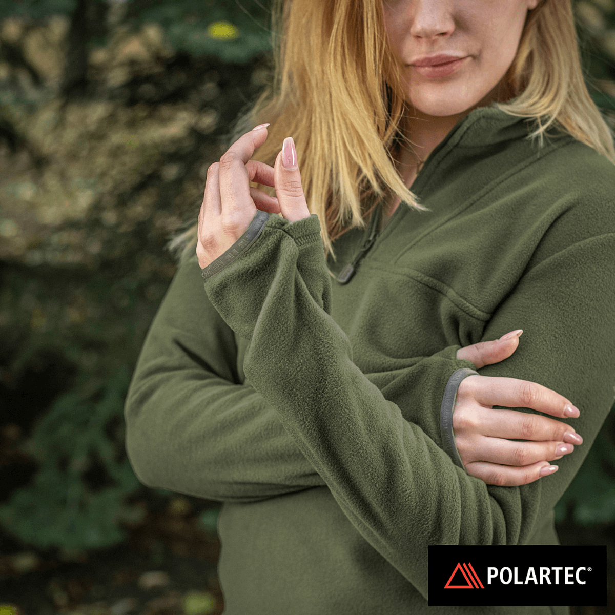 M-Tac Delta Polartec -naisten fleece-takki - mukava ja lämmin vihreä malli, valmistettu kevyestä, hengittävästä Polartec®-materiaalista.