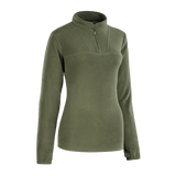 M-Tac Delta Polartec -naisten fleece-takki oliivinvihreänä, valmistettu Polartec® Micro Series -fleecestä mukavuutta ja lämpöä varten.