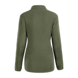 M-Tac Delta Polartec -naisten fleece-takki nähtynä takaa, oliivinvihreä, valmistettu pehmeästä ja hengittävästä Polartec® Micro Series -fleecestä.