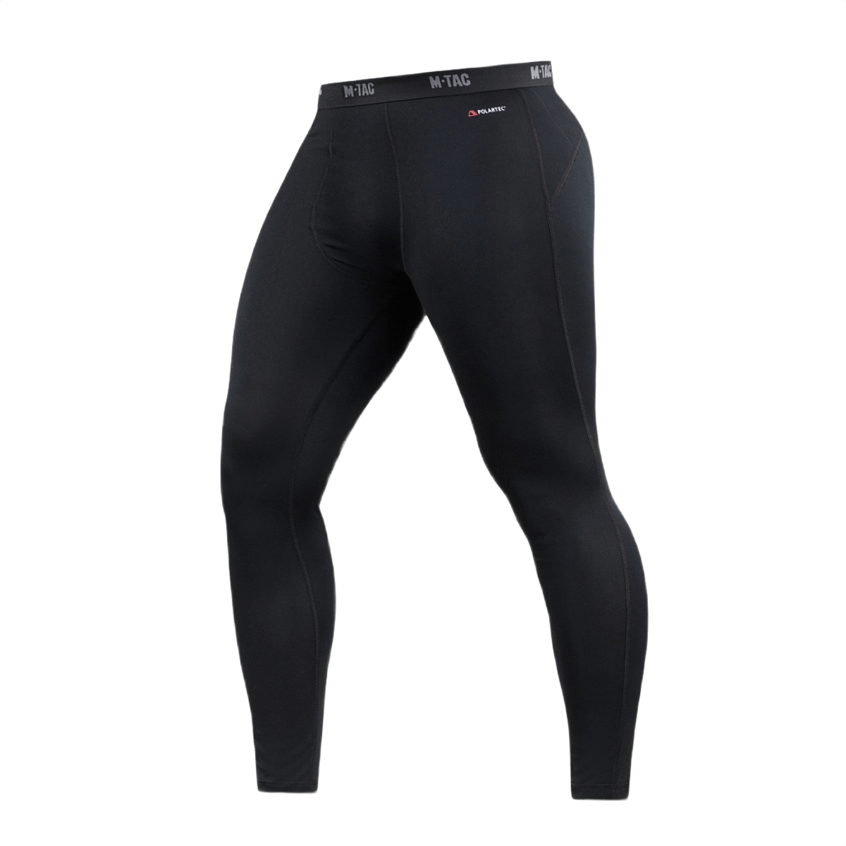 M-Tac Level I Polartec Thermal -housut miehille mustina, valmistettu Power Dry® -materiaalista, täydellinen baselayer talviaktiviteetteihin.