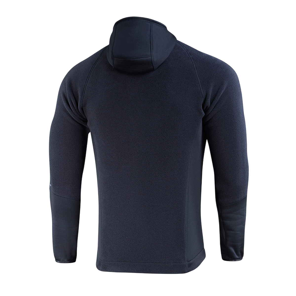 M-Tac Polartec Sport -huppari takaa nähtynä, näyttää hupun muodon ja kehittyneen Polartec-materiaalin lämmöneristykseen ja hengittävyyteen.