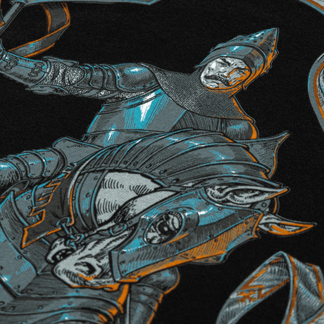 M-Tac T-Shirt Steel Knight, ritari teräsasuissa ja moderni panssarivaunumotiivi, symboloi ukrainalaista voimaa ja rohkeutta.