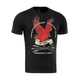 M-Tac T-Shirt Phoenix -Fenix-designilla, symboloi uudelleensyntymistä ja voimaa, printattuna merkin sloganilla ja ristikkäisillä nuolilla.