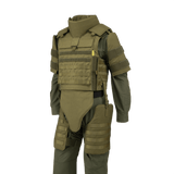 Anorak Chromium® Tactical II – täysi sarja vihreä, kestävä liivi maksimaalisella Level IIIA-suojauksella ja säätömahdollisuuksilla.
