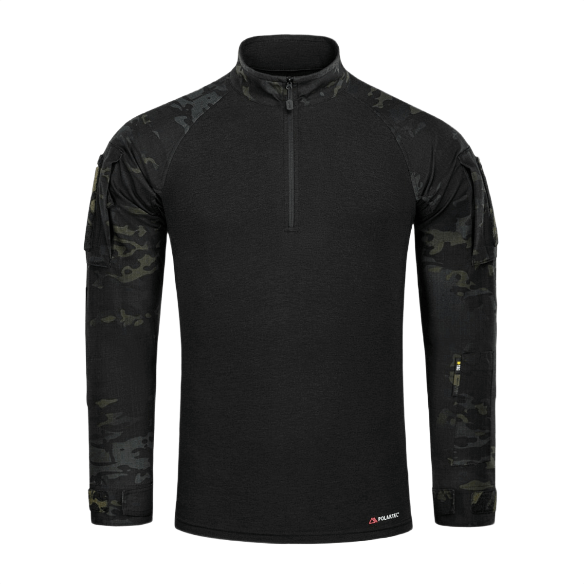 M-Tac Combat Shirt Gen.II Pro NYCO Extreme Black Multicam® -kuosissa palosuojatulla Polartec-materiaalilla, sopii taktiseen käyttöön.