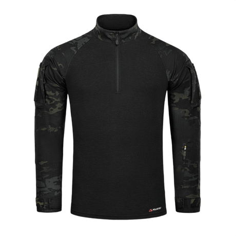 M-Tac Combat Shirt Gen.II Pro NYCO Extreme Black Multicam® -kuosissa palosuojatulla Polartec-materiaalilla, sopii taktiseen käyttöön.