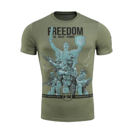 M-Tac T-Shirt Freedom ikoninen printti sotilashenkilöstä, symboloi voimaa ja rohkeutta, kunnioittaa Ukrainan sisukkuutta.