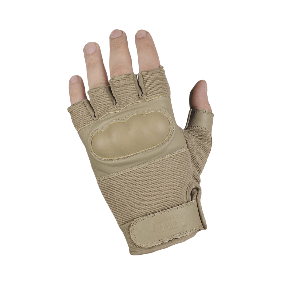 M-Tac sormiottomat hanskat Assault Tactical Mk.4 aidosta nahasta vahvistetulla kämmenellä ja säädettävällä velcro-kiinnityksellä mukavaan istuvuuteen.