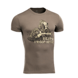 M-Tac Sniper T-paita "Death From Afar" -painatuksella, 93 % puuvillaa ja 7 % elastaania, sopii arkeen ja ulkoiluun