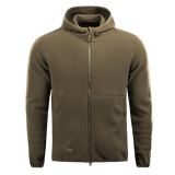 M-Tac Lite Microfleece Hættetrøje armyvihreänä vetoketjulla ja hupulla, valmistettu kevyestä, joustavasta mikrofleece-materiaalista mukavuuteen ja liikkumisvapauteen.
