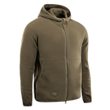 M-Tac Lite Microfleece Hættetrøje vaaleanruskeana, kevyt ja joustava materiaali hupulla ja vetoketjulla, sopii arkeen ja ulkoiluun.