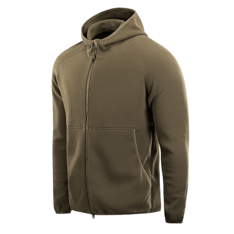 M-Tac Lite Microfleece Hættetrøje vihreänä, kevyt ja joustava mikrofleece hupulla, sopii arkeen ja ulkoiluun.