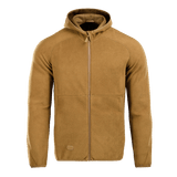 M-Tac Lite Microfleece Hættetrøje ruskeassa, kevyessä mikrofleecessä joustavalla reunuksella ja hupulla, sopii arkeen ja ulkoiluun.