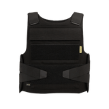 Anorak Duty II Cover musta liivi CORDURA®:lla ja 3D SPACER Coolmax®:lla, suunniteltu poliisin turvallisuuteen ja lämpötilansäätöön.