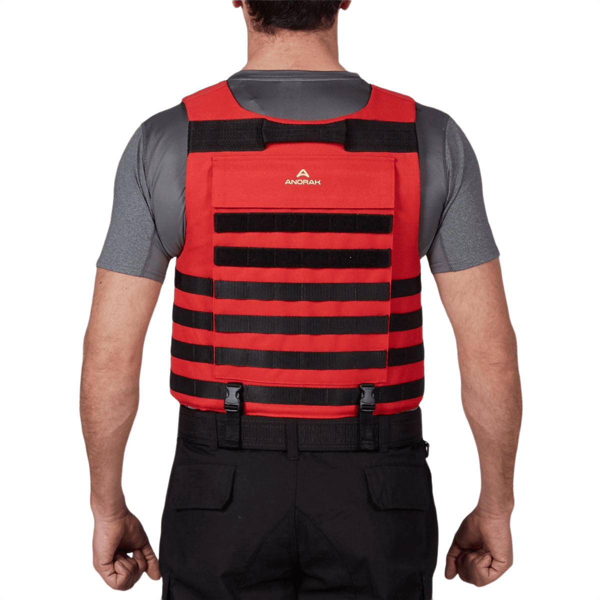 Punainen Anorak Instructor I Cover ergonomisella muotoilulla ja PALS webbingillä, ihanteellinen poliisille ja sotilaalliselle käytölle; fokus toiminnallisuudessa.