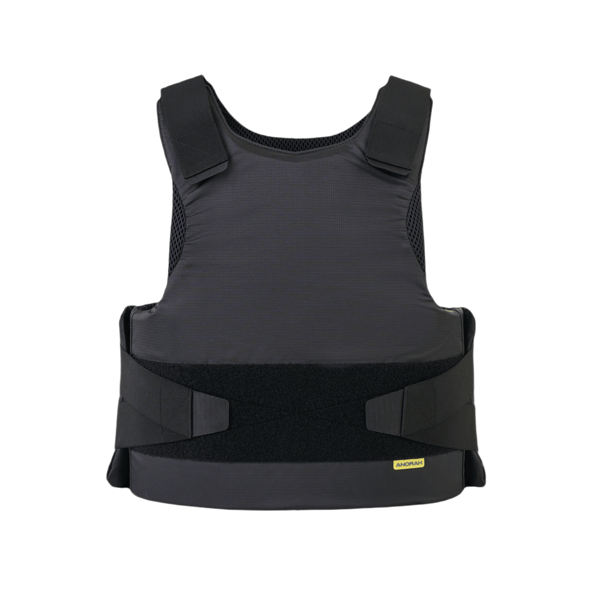 Anorak Rhodium® Concealable II musta rip-stop-ulkopinta, diskreetti ja suojaava, Level IIIA-tason turvallisuusstandardi