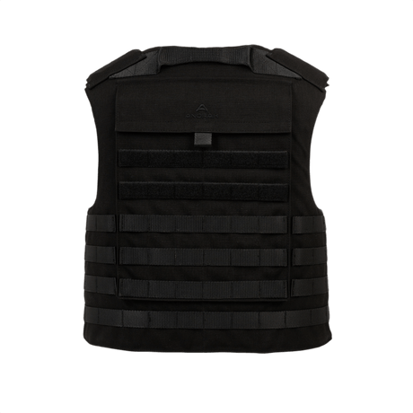 Anorak Rhodium® Tactical II – fr.bk. pistos- ja luodinsuojaliivi, taso Level IIIA, musta takakuva, vartalon valjaat.