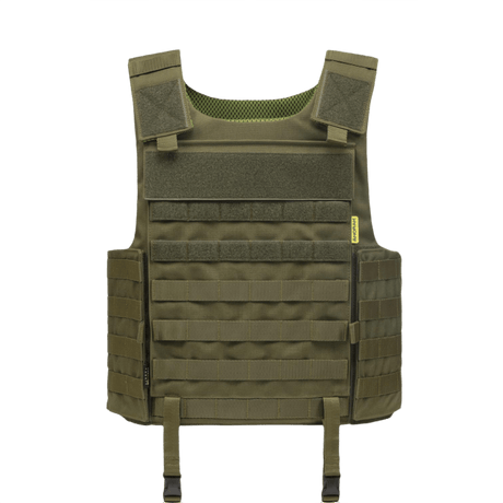 Anorak Rhodium® Tactical I vihreänä, NIJ 0101.06 taso Level IIIA suojaliivi, veitsi- ja pistonsuojattu, kestävä muotoilu.