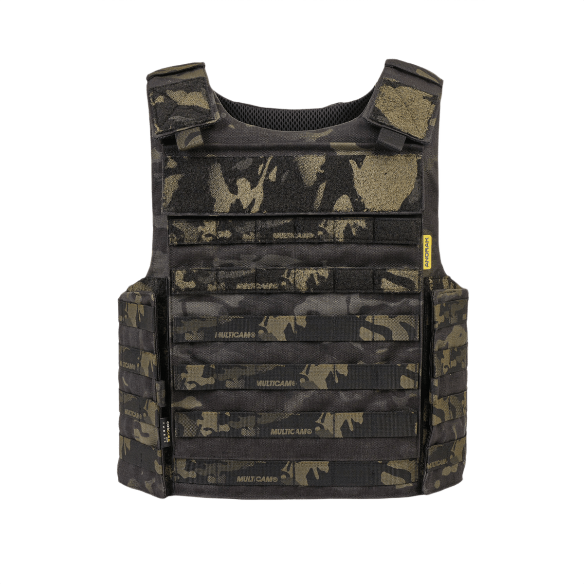 Anorak Rhodium® Tactical I MultiCam® pistos- ja luodinsuojaliivi, Level IIIA-suojaus ja veitsenkestävyys maastokuosissa.