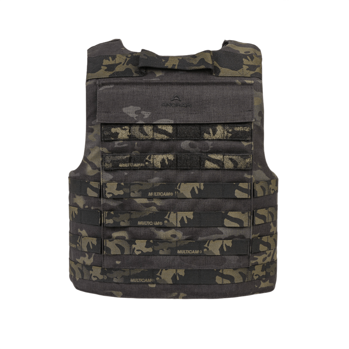 Anorak Tactical I MultiCam® Cover 360° PALS webbingillä MOLLE-varusteille, ihanteellinen poliisi- ja sotilashenkilöstölle, ergonomisella muotoilulla.