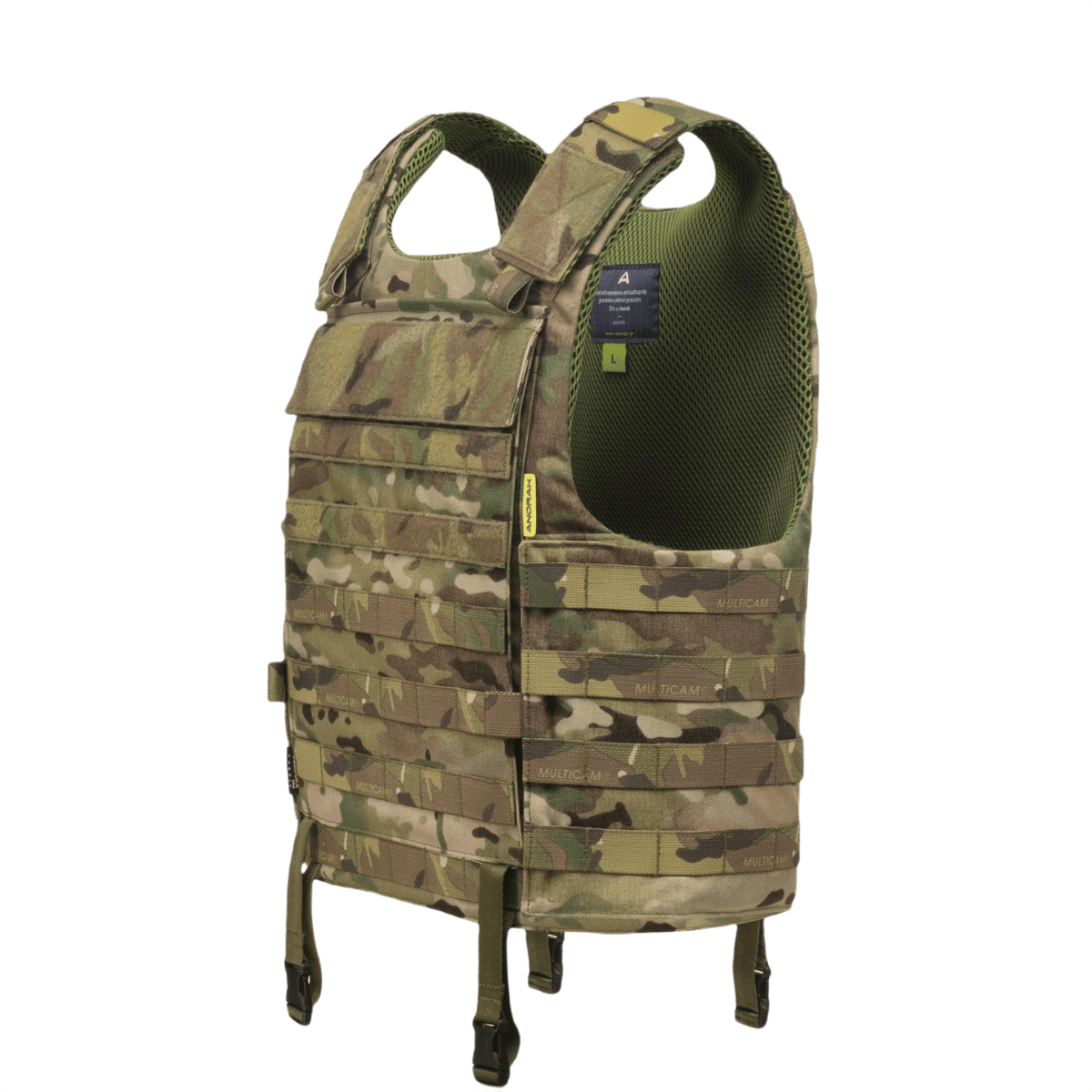 Anorak Tactical I MultiCam® Cover ergonomisilla ominaisuuksilla ja 360° PALS-nauhoilla MOLLE-taskuille turvallisuuteen ja liikkumavapauteen.