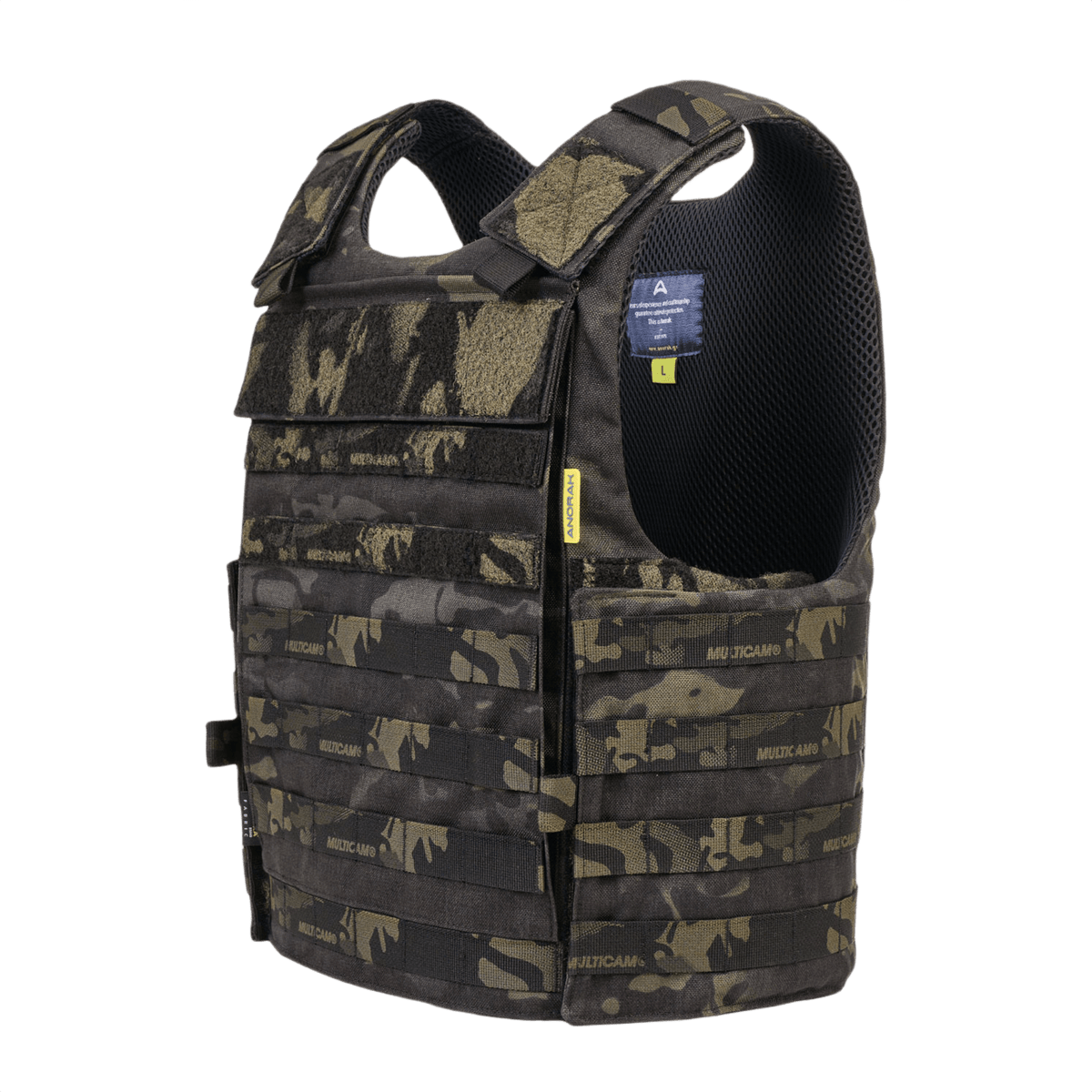Anorak Tactical I MultiCam® Cover ergonomisella muotoilulla ja 360° PALS webbingillä MOLLE-kiinnitystä varten, ihanteellinen poliisille ja puolustusvoimille.