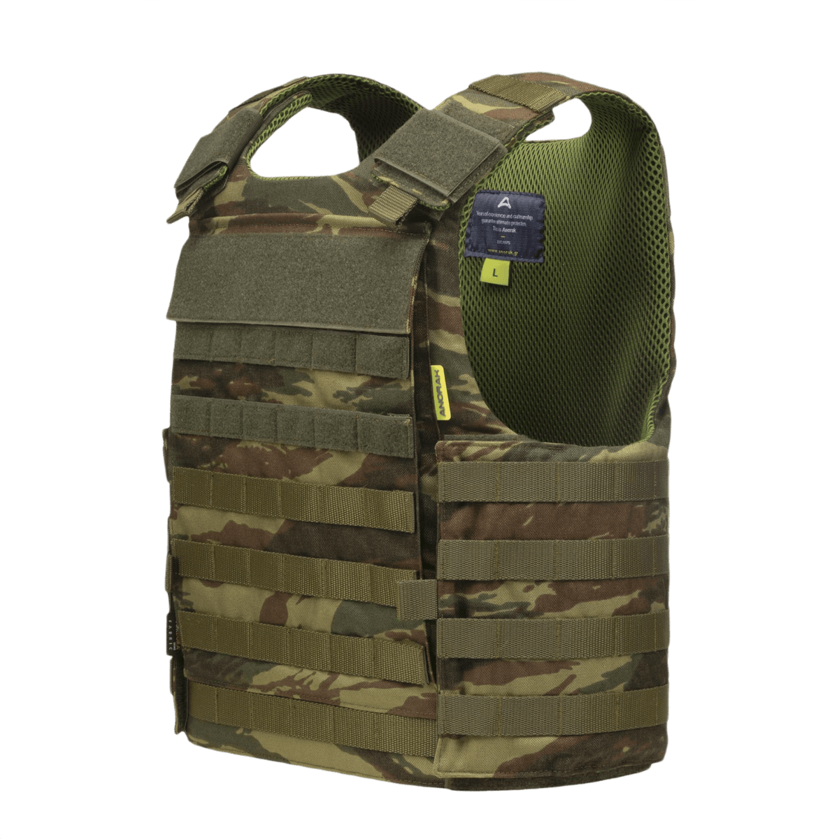 Anorak Tactical III Cover CORDURA®:lla ja 3D SPACER Coolmax® -vuorauksella maksimaaliseen kantokykyyn ja antibakteerisiin ominaisuuksiin, maastokuvioitu.